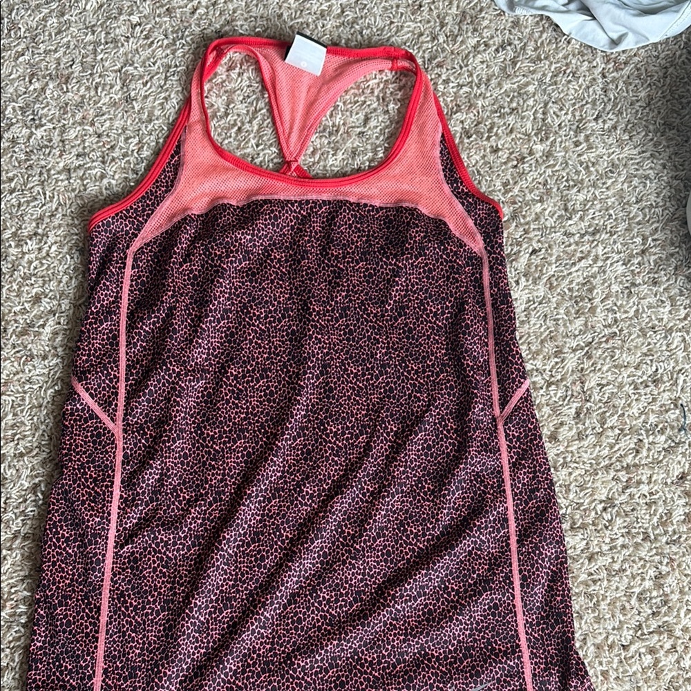 Nike Black and Pink Print Tank Top